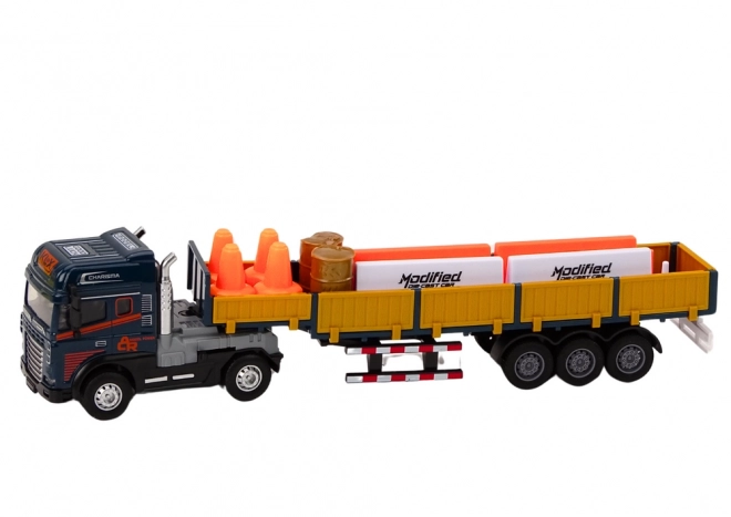 Camion albastru cu remorcă TIR 1:24 sunete și accesorii