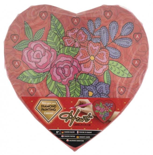 Pictură cu diamante inimă 29x29,5 cm