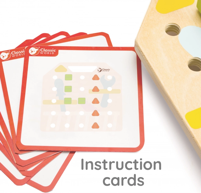 Placă de manipulare din lemn, puzzle logic Classic World