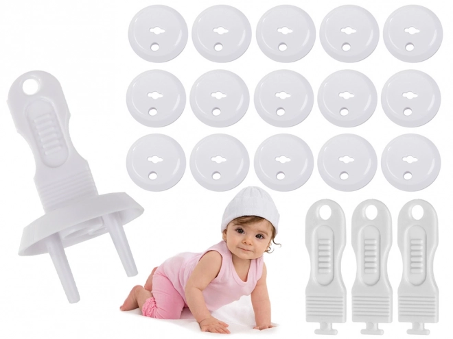 Zabezitoare pentru prize electrice cu cheie, set 15 buc