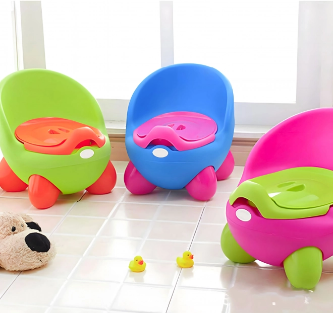 Oliță ergonomică copii cu insert detasabil și picioare antiderapante Roz-Verde Ecotoys