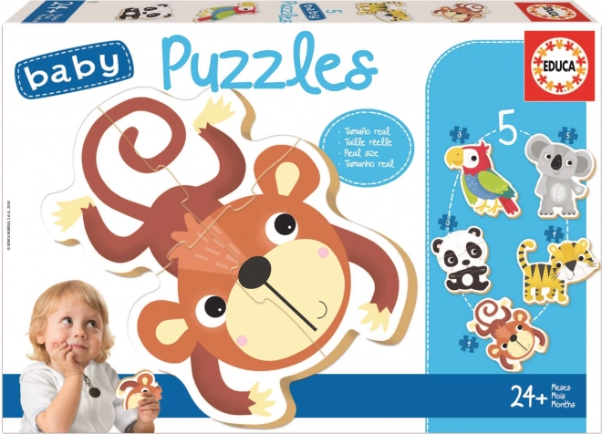 Puzzle Educa Animale Sălbatice pentru Bebeluși