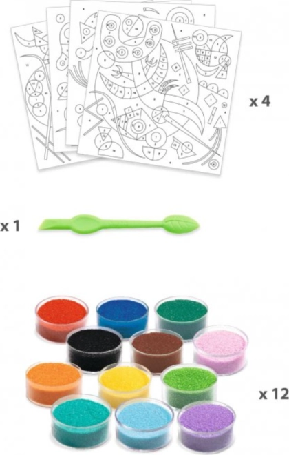 Creație creativă cu nisipuri colorate