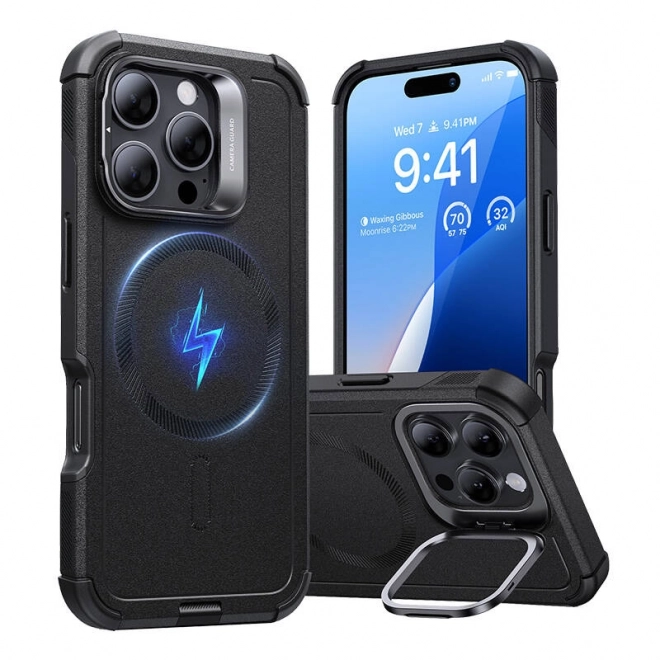 Carcasă Cyber Tough cu suport pentru iPhone 16 Pro Max