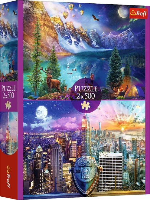 Puzzle 2x500 bucăți excursie în America