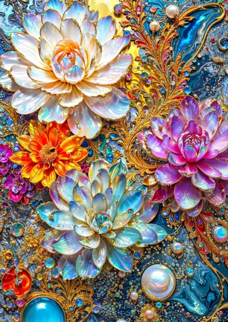 Puzzle Crini de Apă sidefați 1000 Piese