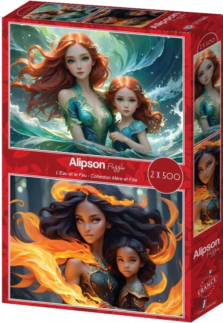ALIPSON Puzzle Mamă și Fiică: Apă și Foc 2x500 piese