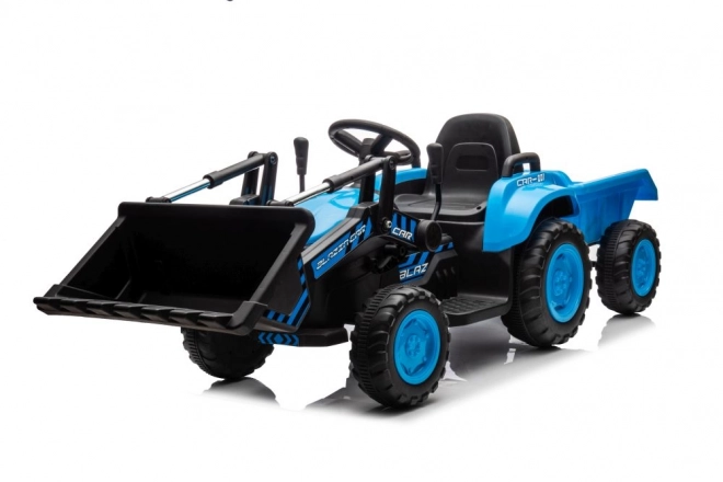 Tractor electric pentru copii cu cupă albastră
