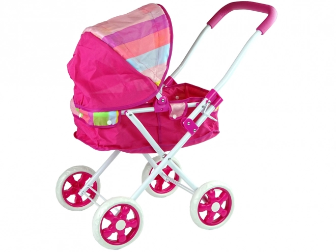 Cărucior roz infantile roz cu copertină colorată 66 cm