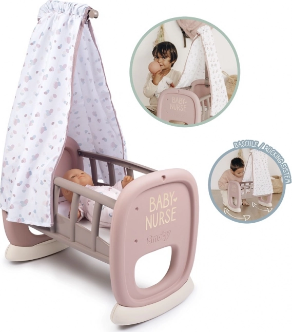 Smoby Baby Nurse leagăn cu baldachin pentru păpuși
