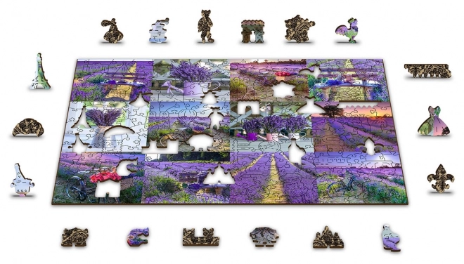 puzzle din lemn levandulă franța 2 în 1