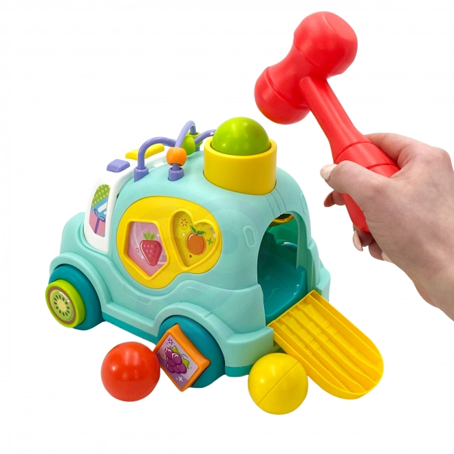 Mașinuță Interactivă Muzicală Sortatoare Montessori Albastră