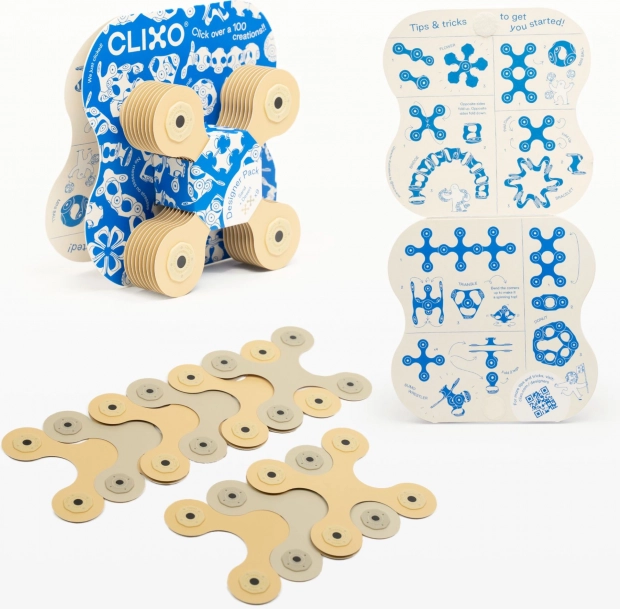 Set magnetic Clixo Designer Pack în culoare bej