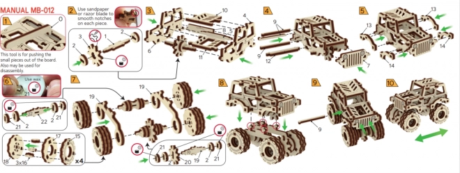 Puzzle 3D din lemn camion monstru Superfast