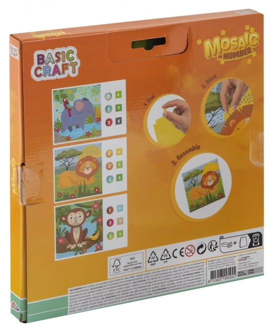 Set creativ mozaic după numere cu 3 modele