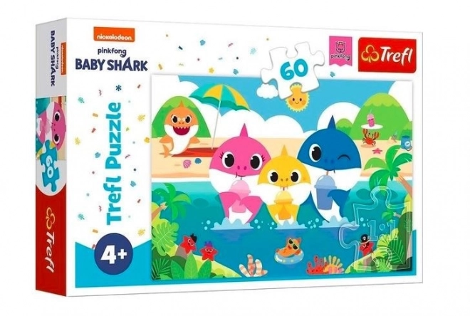 Puzzle Baby Shark în vacanță 60 de piese