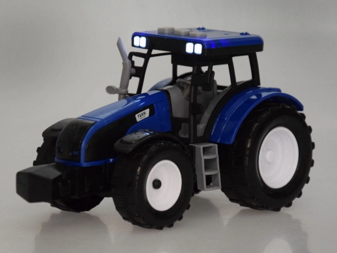 Tractor albastru pentru micii fermieri cu sunete și lumini