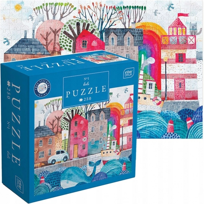 Puzzle Port 250 de piese cu Autocolante