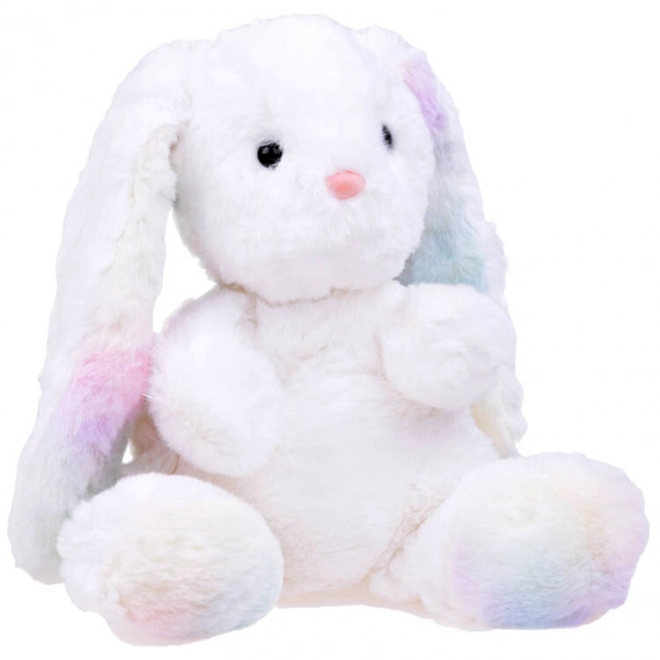Mascotă iepure alb curcubeu de pluș