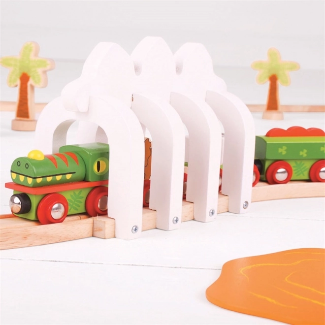 Trenuleț cu dinozauri Bigjigs Rail