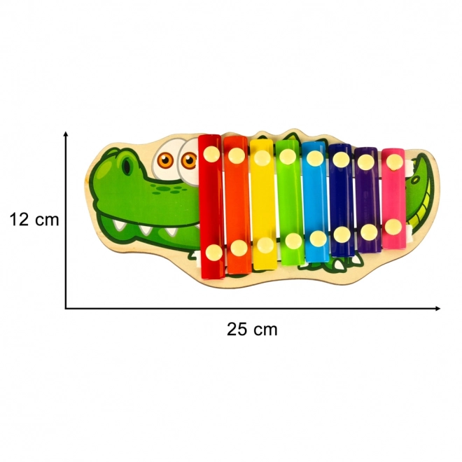 Cimbaluri din lemn colorate pentru copii crocodil