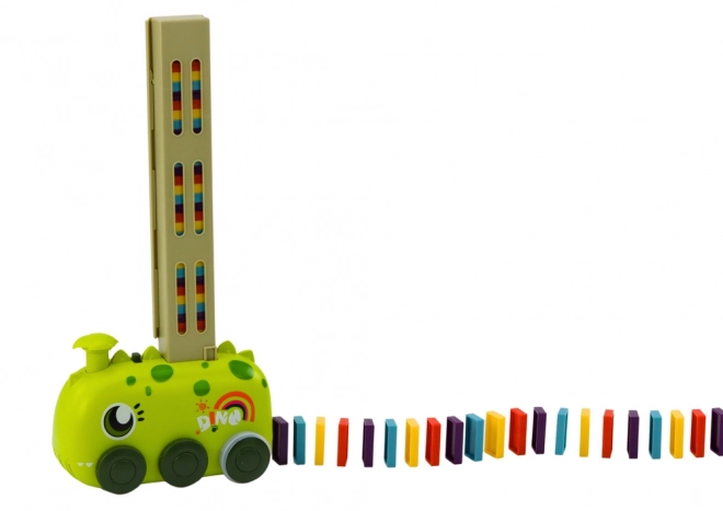 Mașinuță Dinozaur Verde cu Domino Multicolor