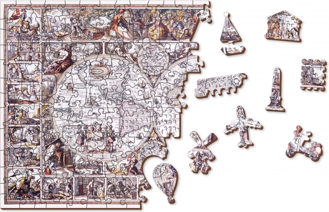 Puzzle din lemn harta descoperirilor 505 piese