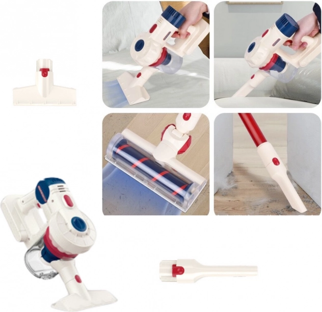 Set de curățenie pentru copii cu aspirator alb vertical