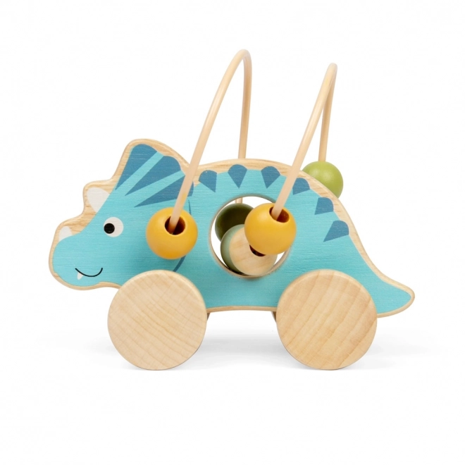 Triceratops pe roți cu labirint de mărgele
