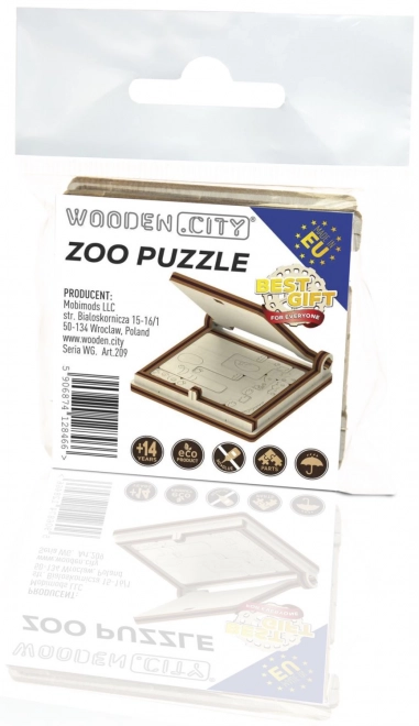 Puzzle 3D din lemn - zoo