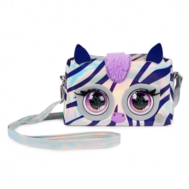 Geantă interactivă metalică zebră pentru copii Purse Pets