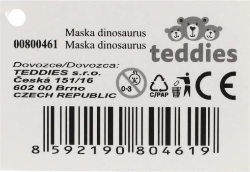 Mască de dinozaur din cauciuc pentru carnaval
