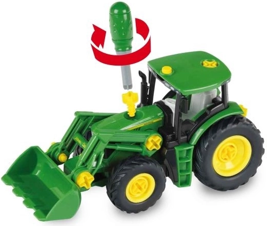 Tractor John Deere pentru asamblare cu 2 remorci