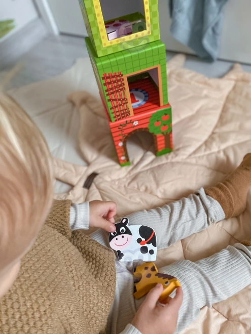 Puzzle cuburi fermă Woopie Green