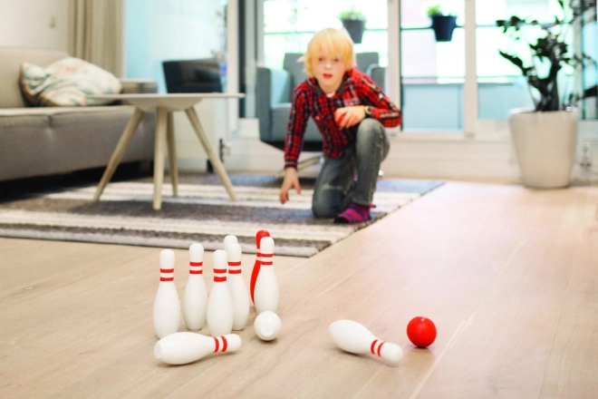 Set bowling din lemn pentru copii