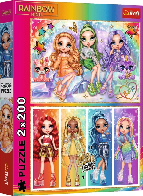 puzzle 2x200 – păpușile curcubeu RAINBOW HIGH