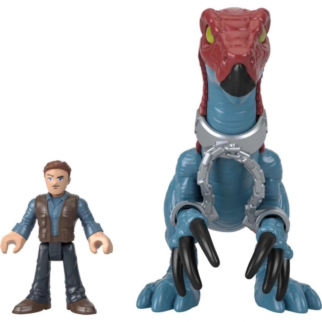 Set figurine Jurassic World Imaginext Therizinosaurus și Owen