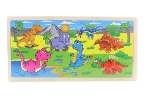 Puzzle din lemn Dinozauri 96 piese