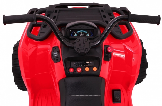 ATV Quad XL la baterie pentru copii Roșu + tracțiune 4x4 + suport bagaje + start lent + EVA + LED audio