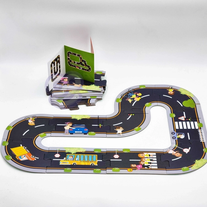 Woopie Green puzzle urban pentru copii - Pista auto