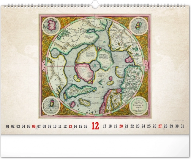 Calendar de perete Hărți vechi 2026