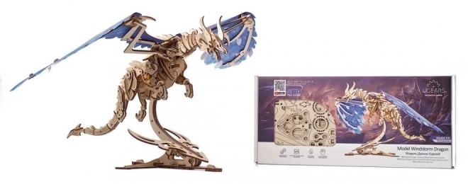 Puzzle mecanic 3D din lemn Ugears Dragon Vârtej