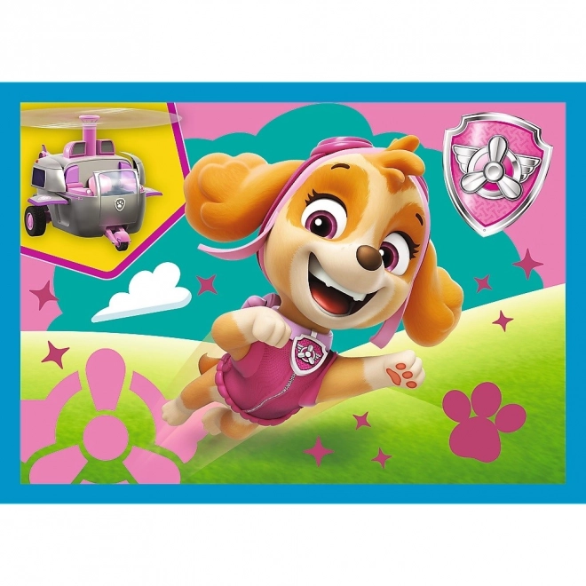 Puzzle 4 în 1 Paw Patrol Cățeluși în mișcare