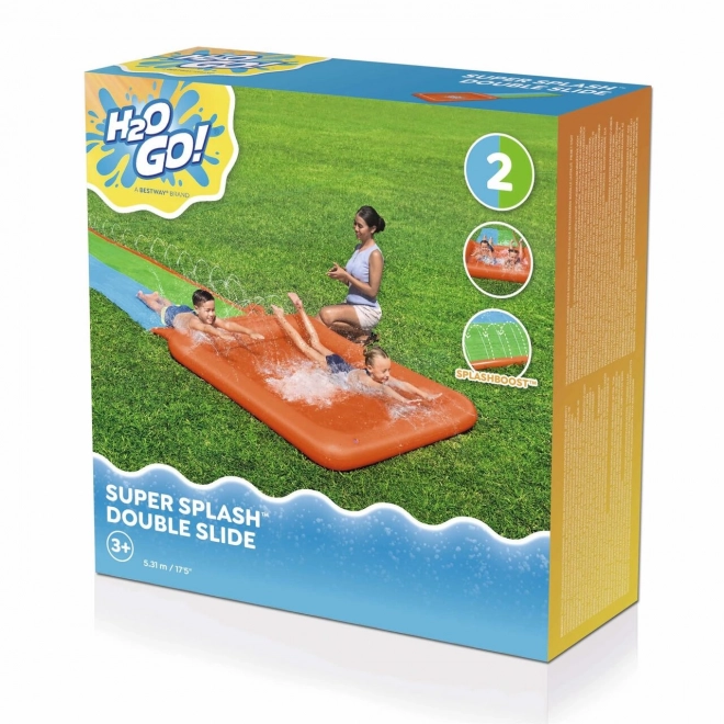 Tobogan dublu cu piscină pentru copii Bestway Super Splash