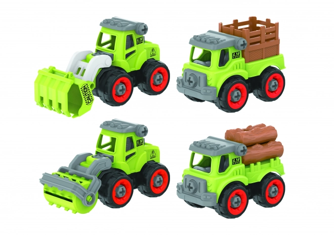 Mașini agricole cu șurub, set de 4, 13 cm