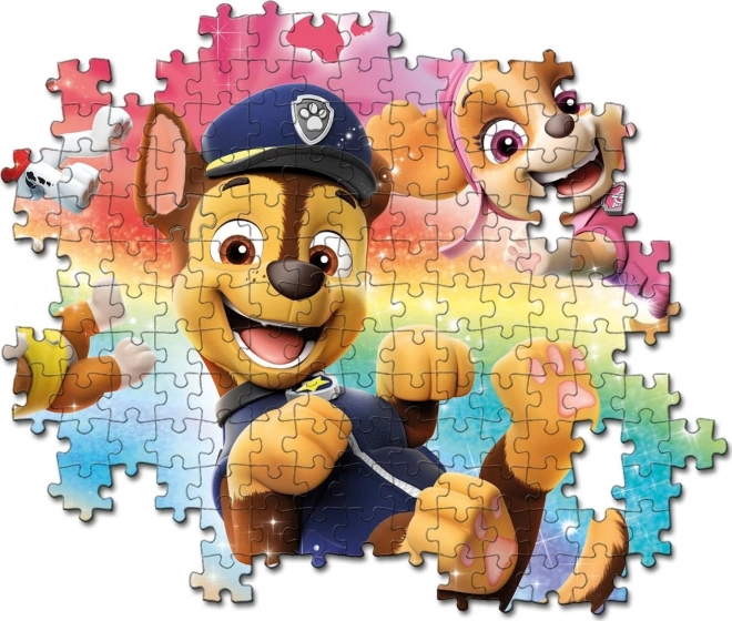 Puzzle strălucitor 104 piese Patrula Cățelușilor