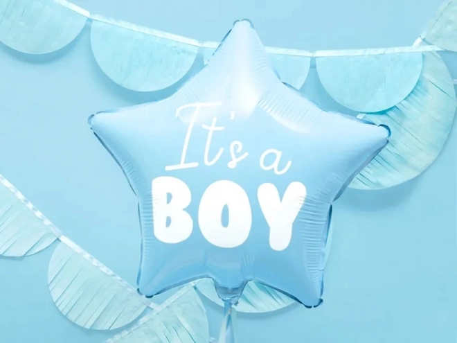 Balon folie albastru It's a Boy pentru baby shower