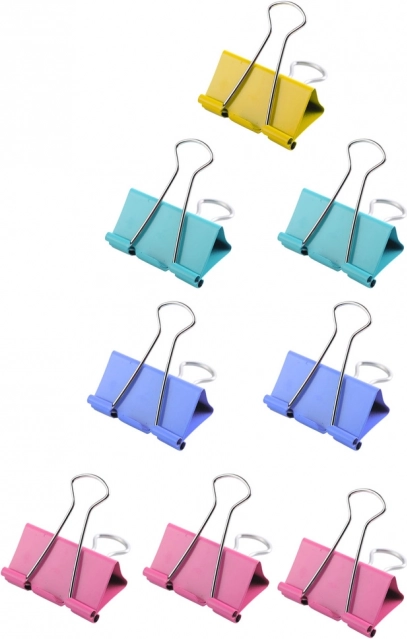 Set de cleme colorate pentru birou 25 mm 8 buc