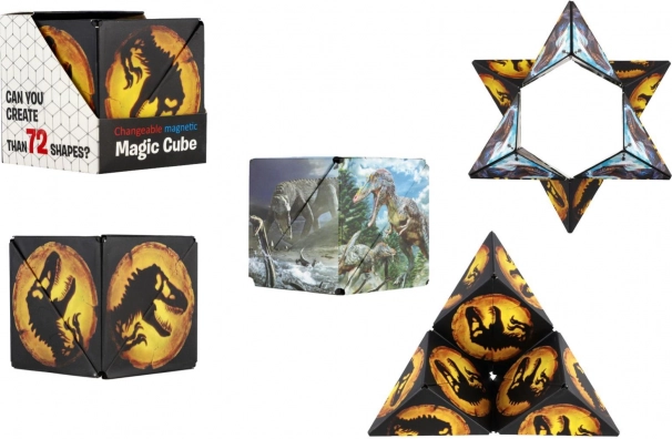 Cub puzzle magnetic cu dinozaur, plastic, 6 cm
