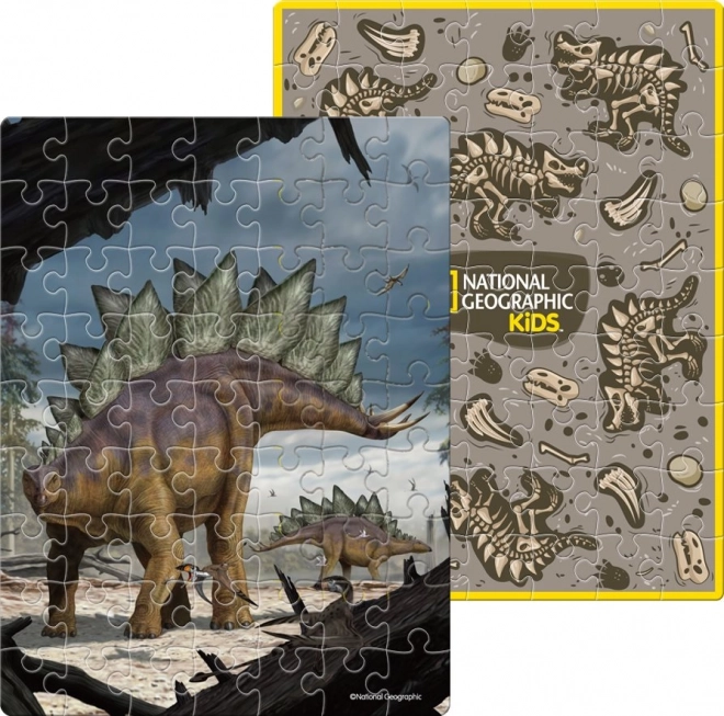 Puzzle dublă față în ou National Geographic: Stegosaurus 63 de piese